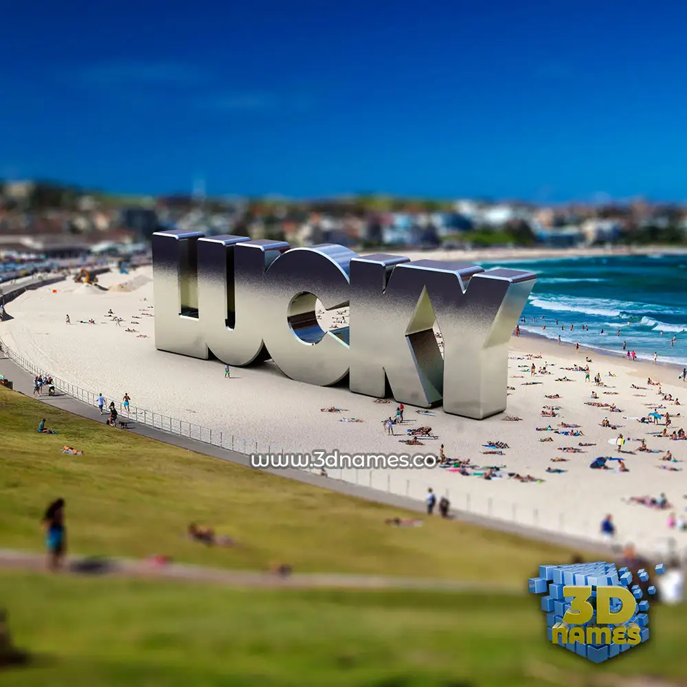 lucky in Bondi Beach style - 3D name wallpaper