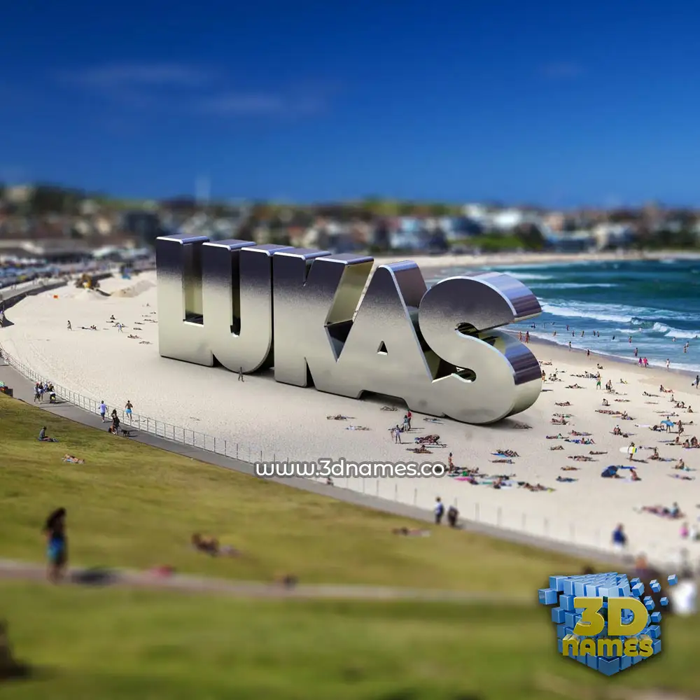 lukas in Bondi Beach style - 3D name wallpaper