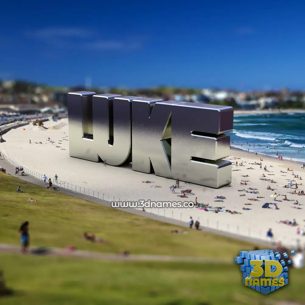 luke in Bondi Beach style - 3D name wallpaper