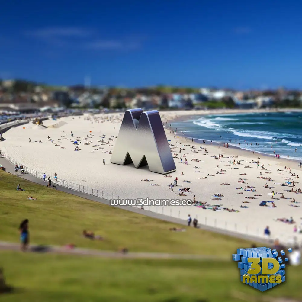 m in Bondi Beach style - 3D name wallpaper