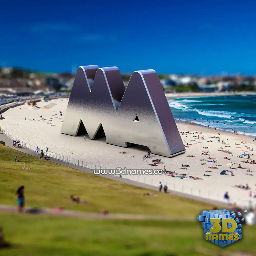 ma in Bondi Beach style - 3D name wallpaper