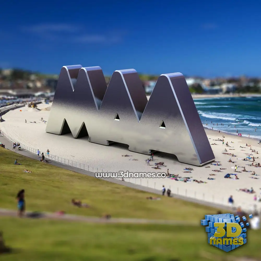 maa in Bondi Beach style - 3D name wallpaper