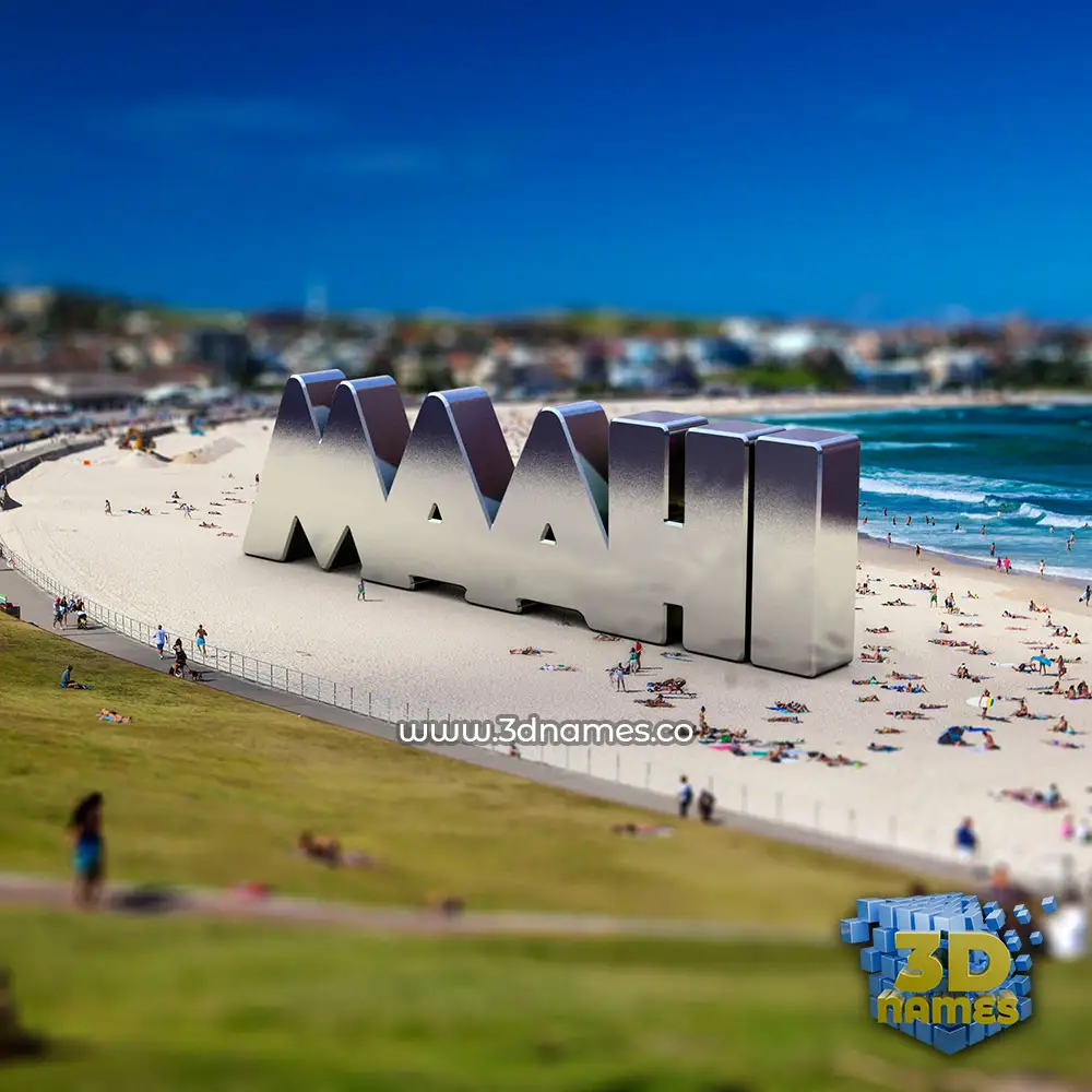 maahi in Bondi Beach style - 3D name wallpaper