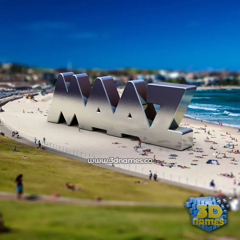 maaz in Bondi Beach style - 3D name wallpaper