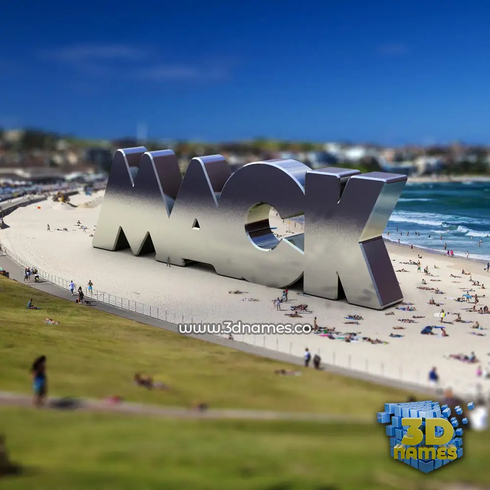 mack in Bondi Beach style - 3D name wallpaper