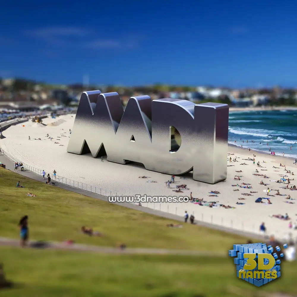 madi in Bondi Beach style - 3D name wallpaper