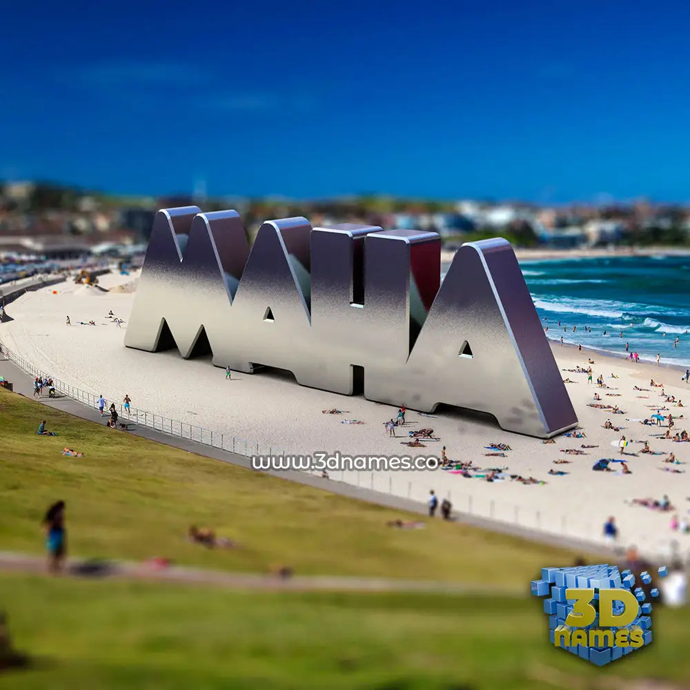 maha in Bondi Beach style - 3D name wallpaper
