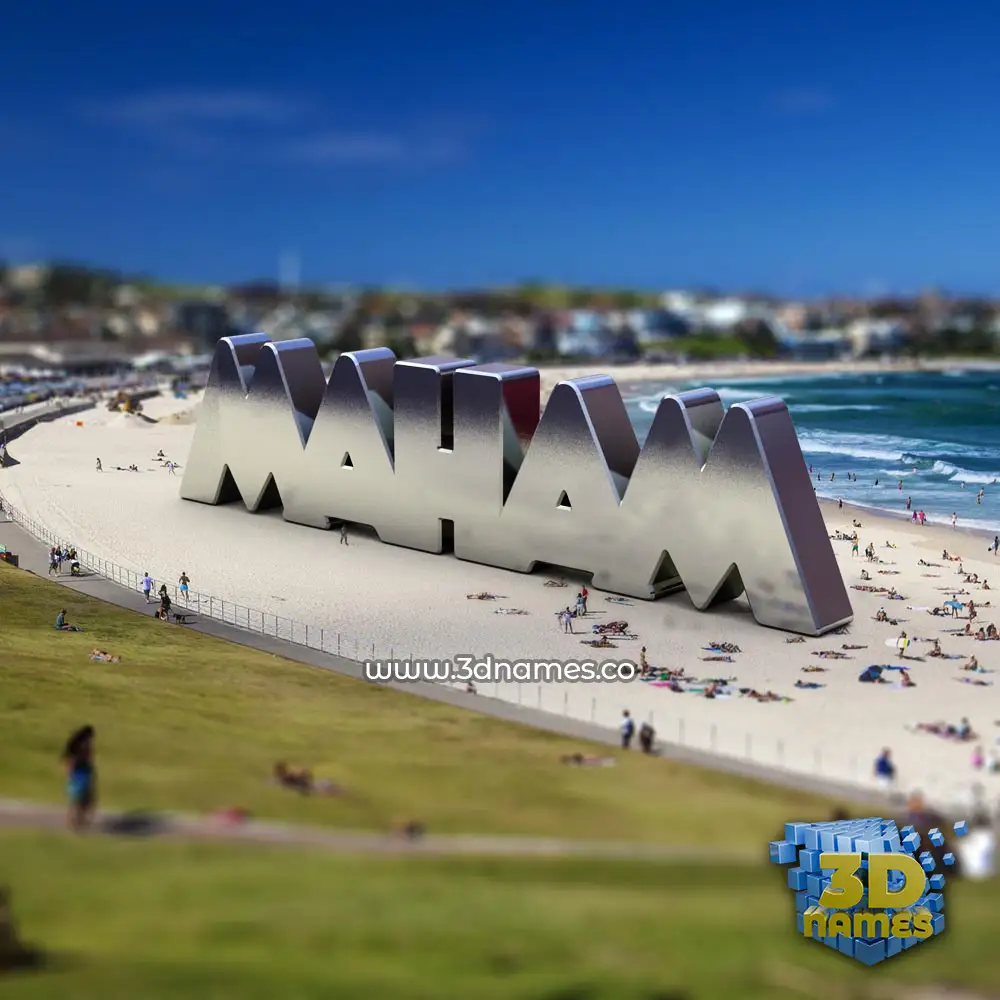 maham in Bondi Beach style - 3D name wallpaper