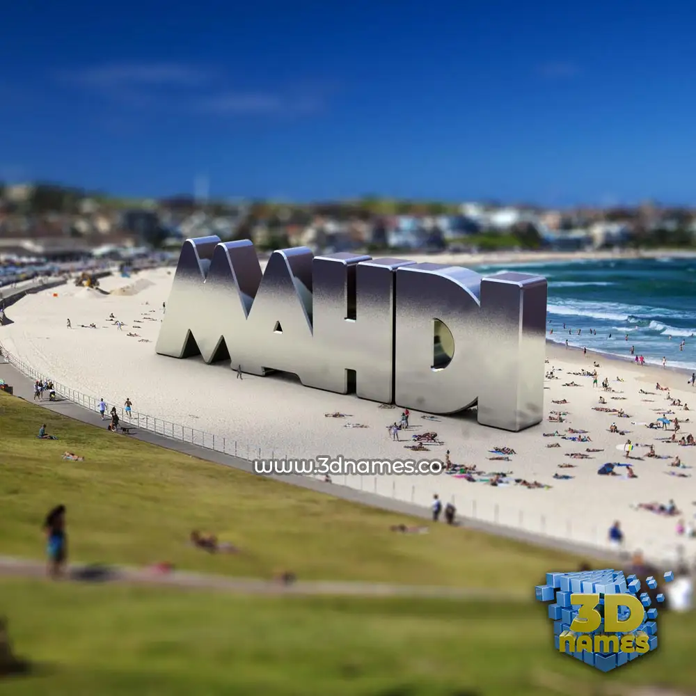 mahdi in Bondi Beach style - 3D name wallpaper