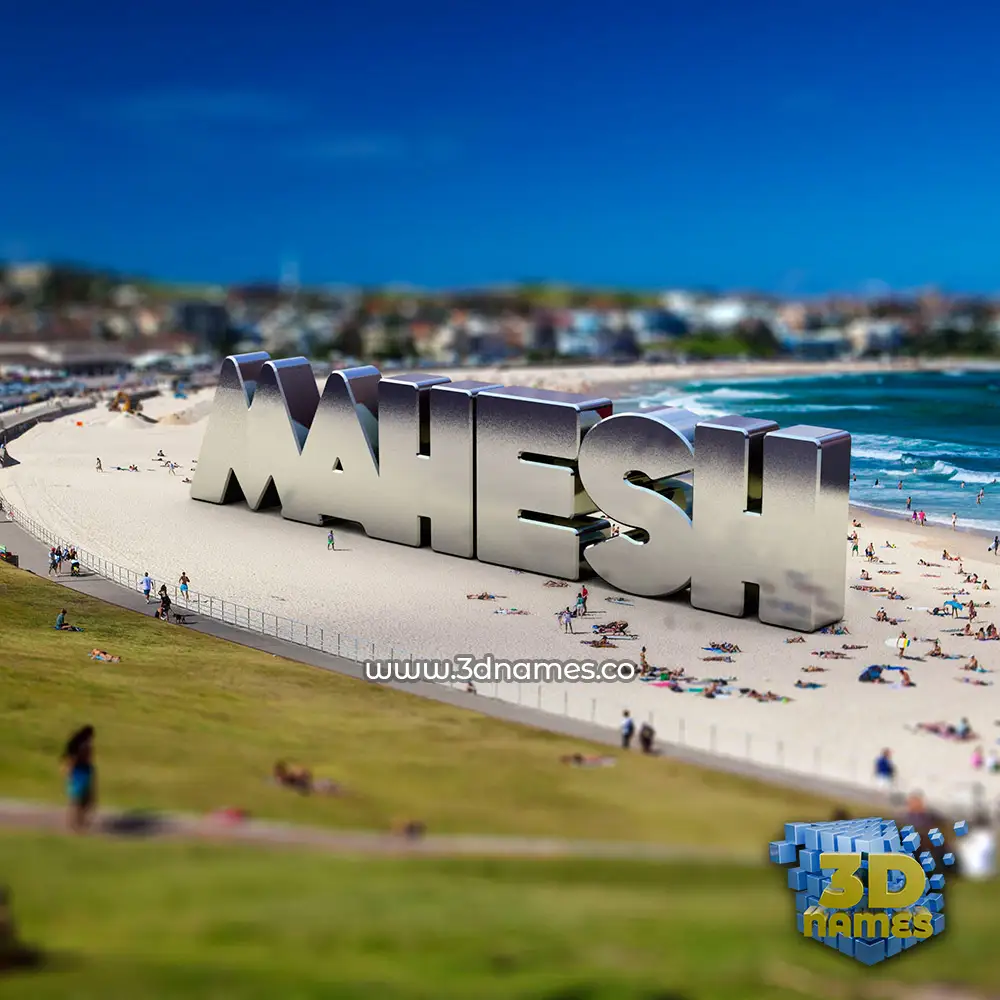 mahesh in Bondi Beach style - 3D name wallpaper