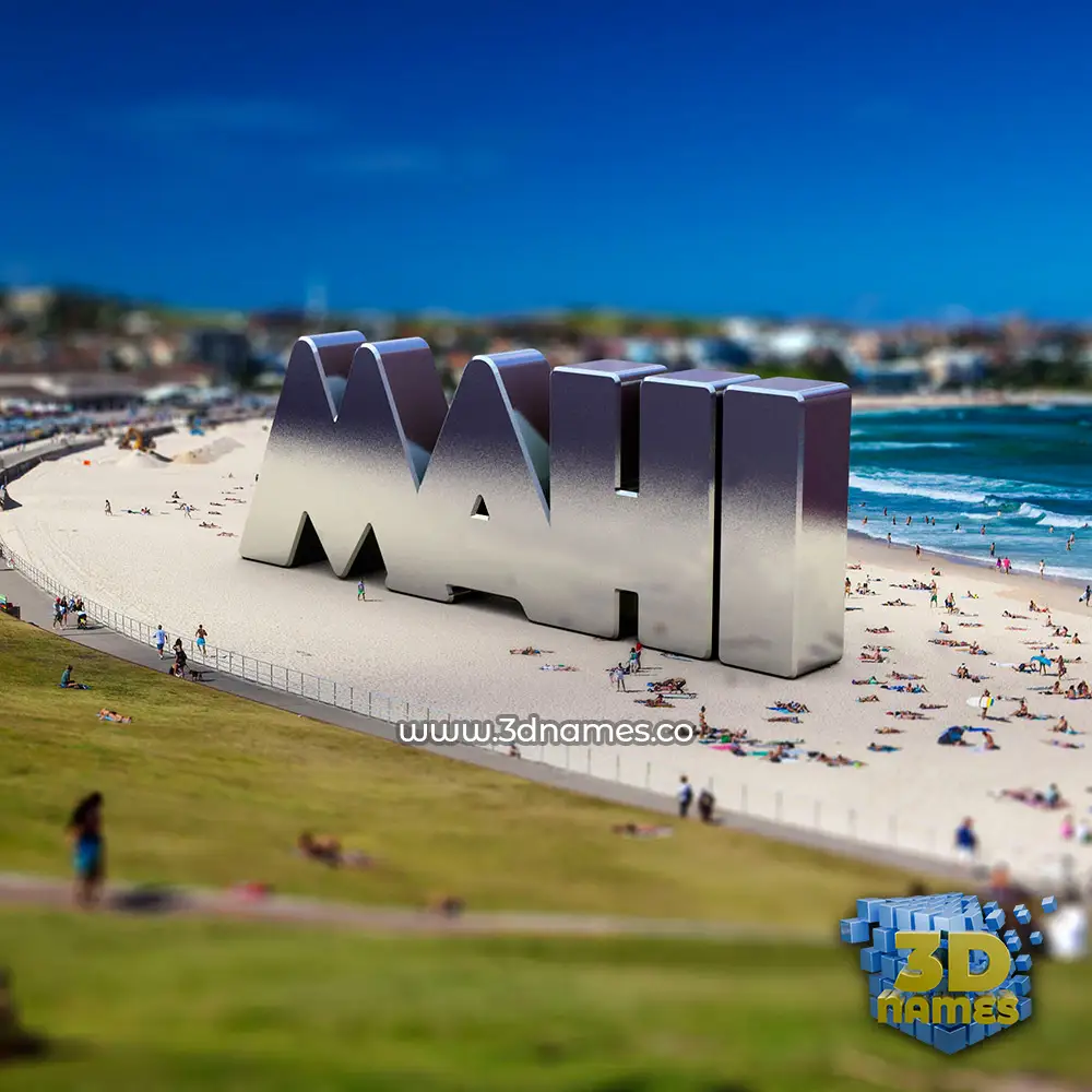 mahi in Bondi Beach style - 3D name wallpaper