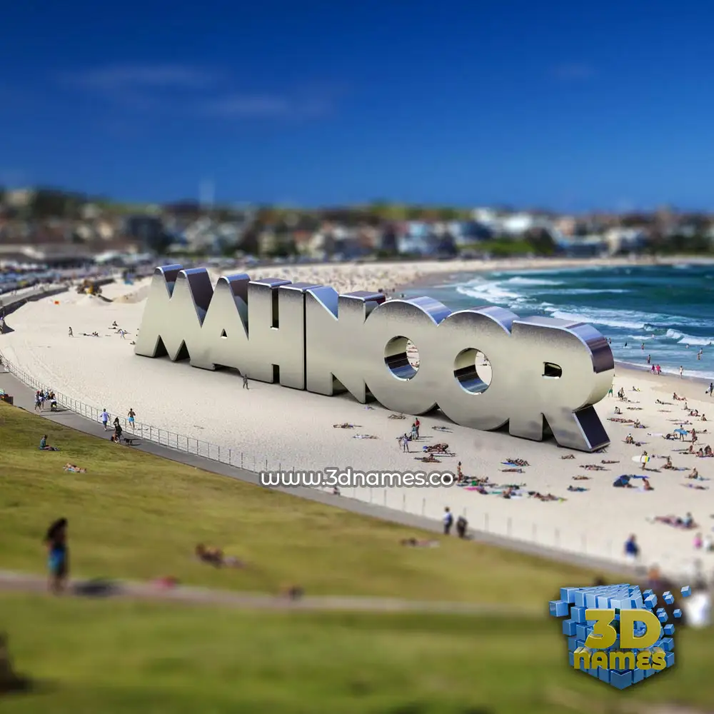 mahnoor in Bondi Beach style - 3D name wallpaper