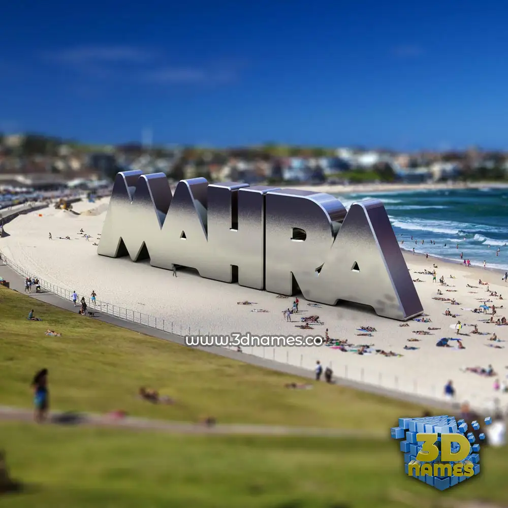 mahra in Bondi Beach style - 3D name wallpaper