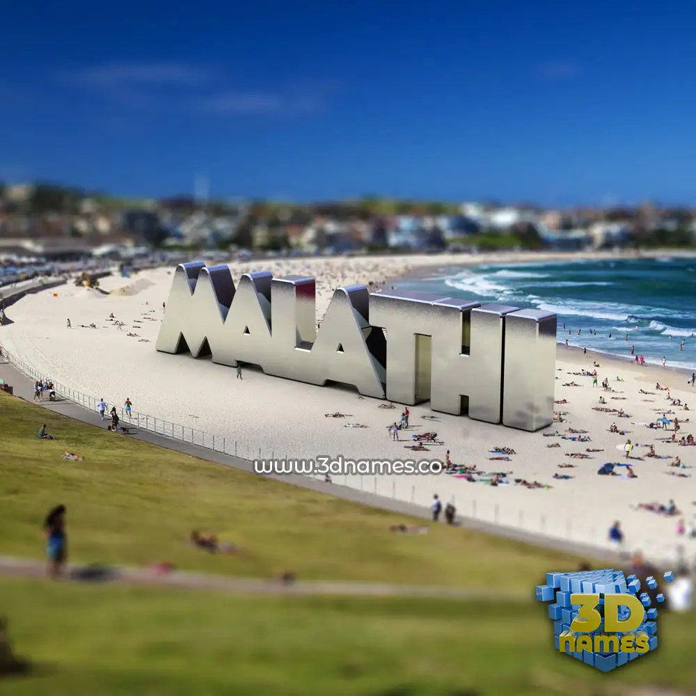 malathi in Bondi Beach style - 3D name wallpaper