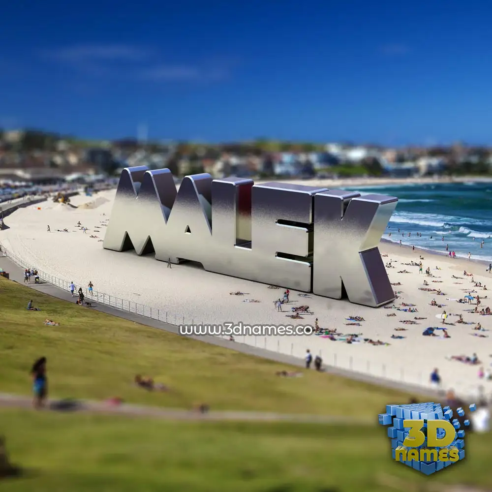 malek in Bondi Beach style - 3D name wallpaper