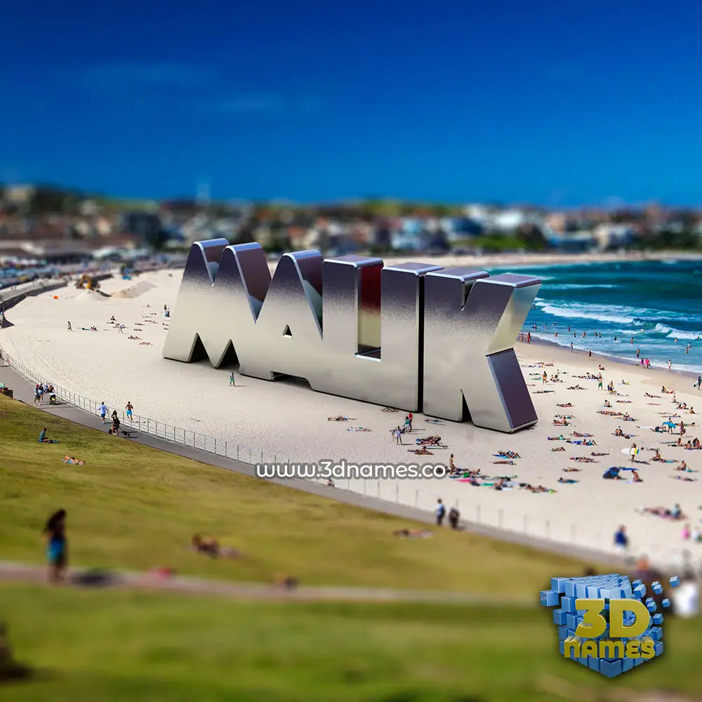 malik in Bondi Beach style - 3D name wallpaper