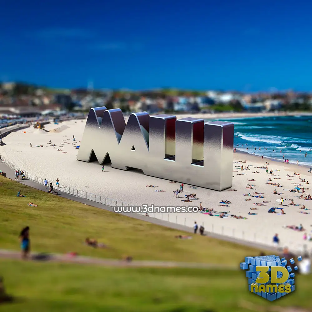 malli in Bondi Beach style - 3D name wallpaper