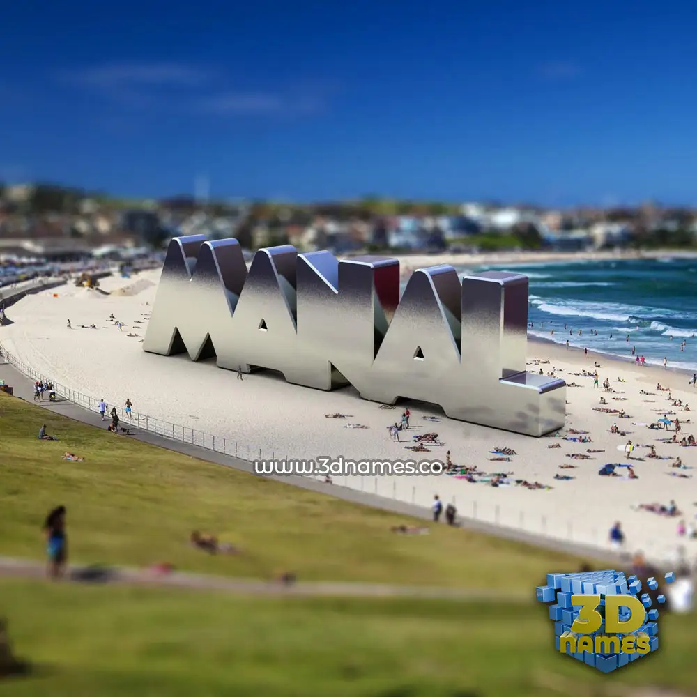 manal in Bondi Beach style - 3D name wallpaper