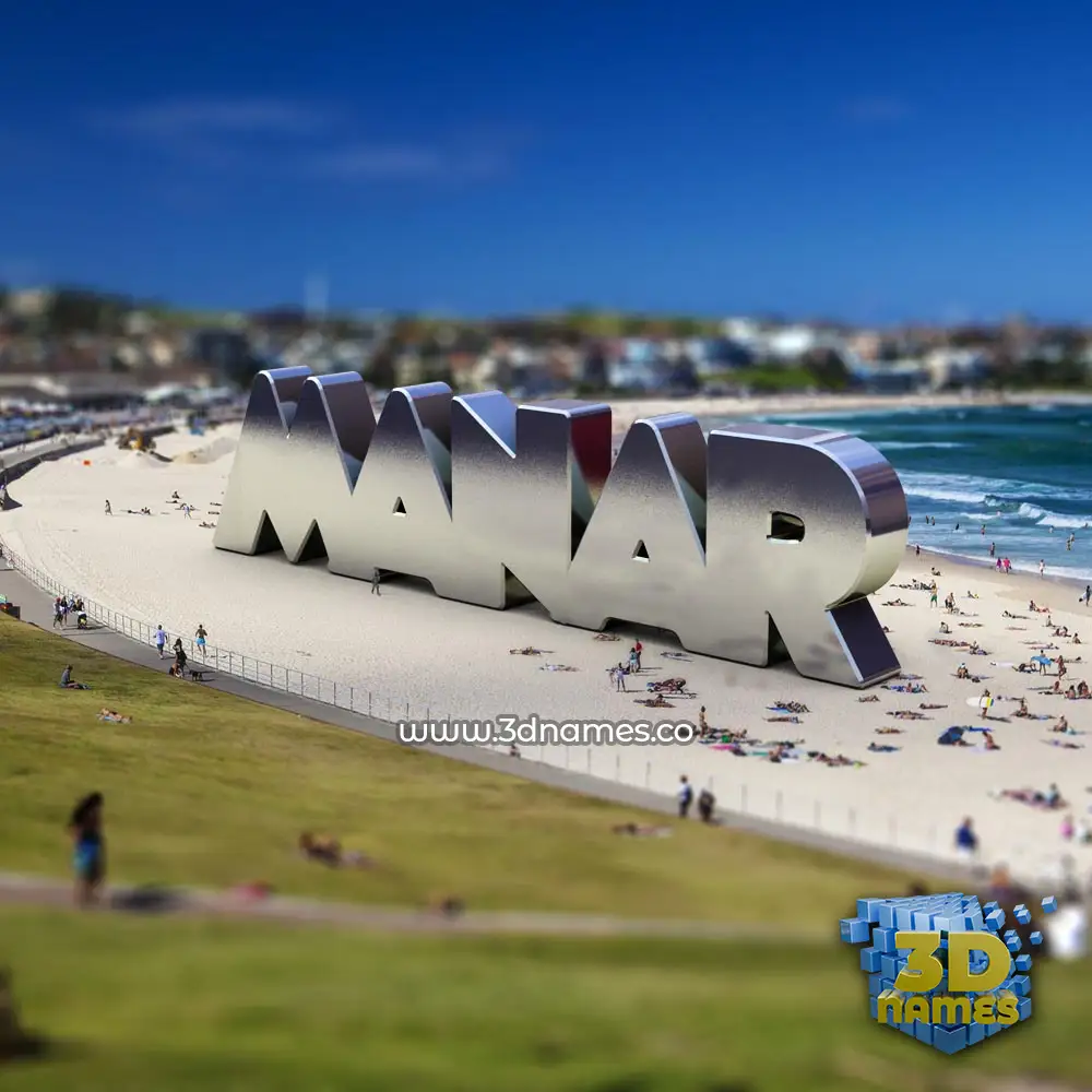 manar in Bondi Beach style - 3D name wallpaper