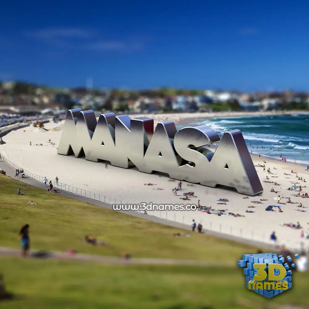 manasa in Bondi Beach style - 3D name wallpaper