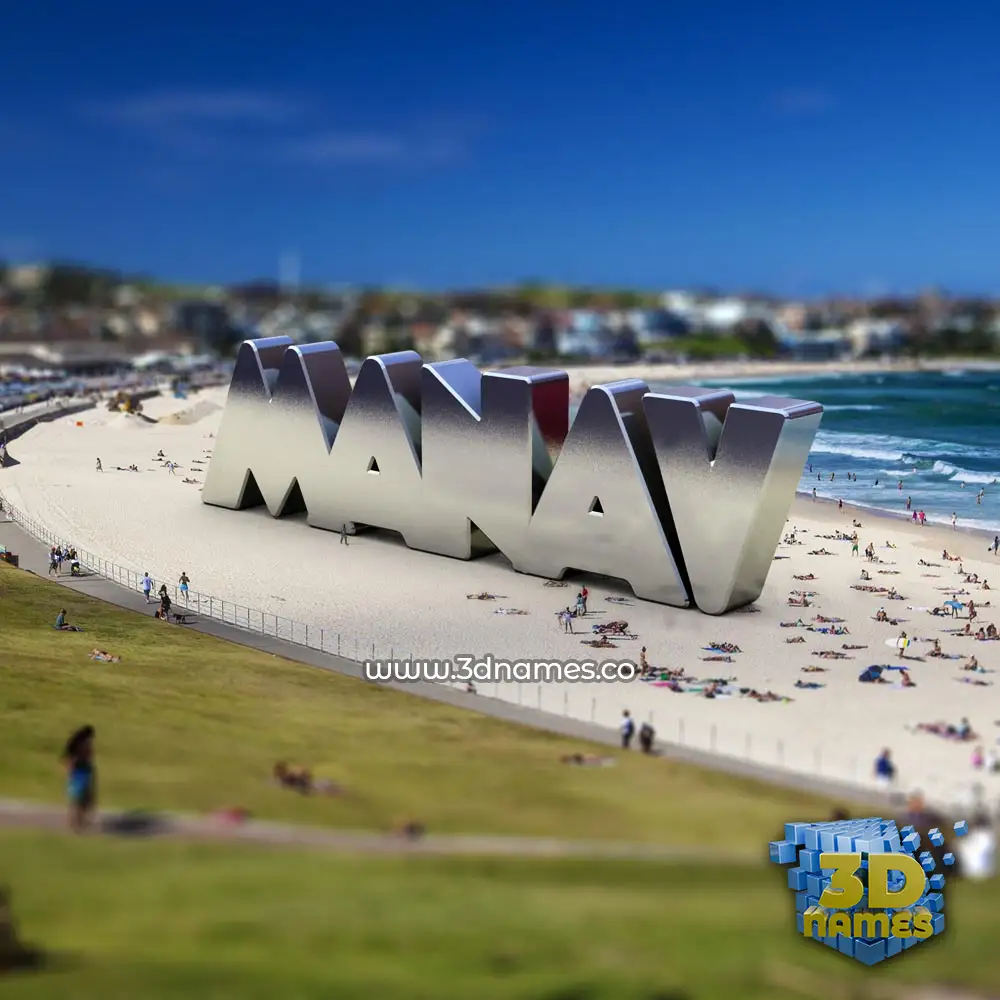 manav in Bondi Beach style - 3D name wallpaper