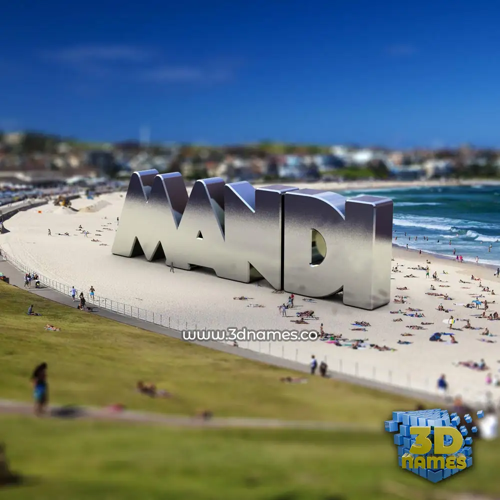 mandi in Bondi Beach style - 3D name wallpaper