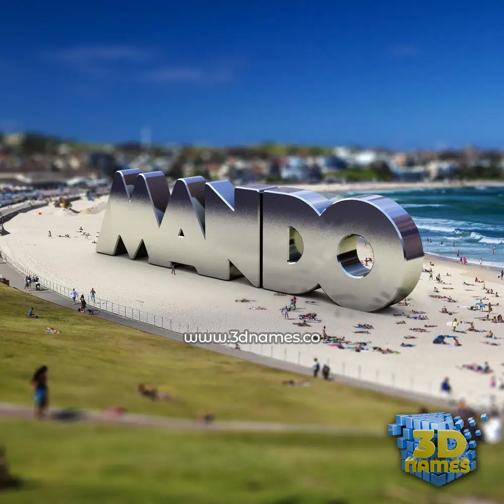 mando in Bondi Beach style - 3D name wallpaper