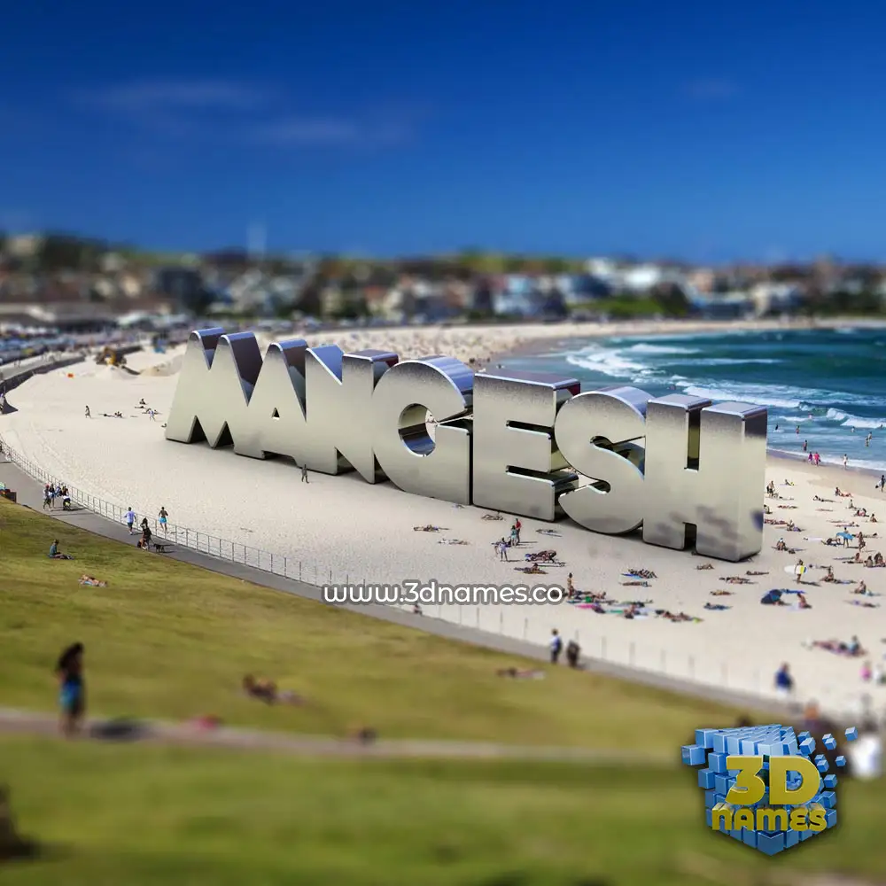 mangesh in Bondi Beach style - 3D name wallpaper