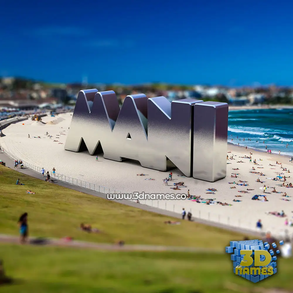mani in Bondi Beach style - 3D name wallpaper