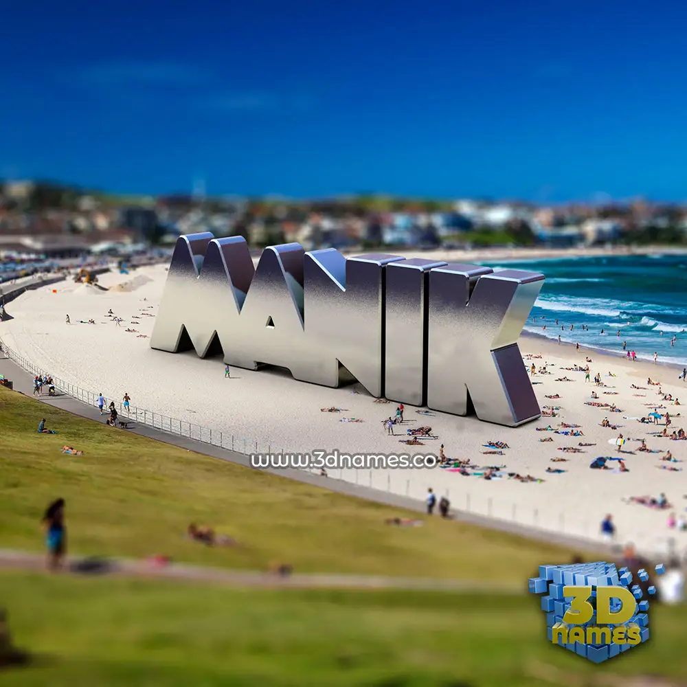 manik in Bondi Beach style - 3D name wallpaper