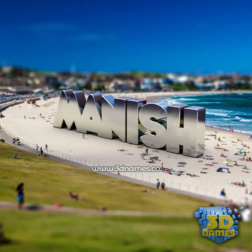 manish in Bondi Beach style - 3D name wallpaper