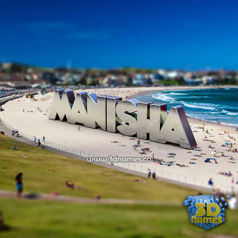 manisha in Bondi Beach style - 3D name wallpaper