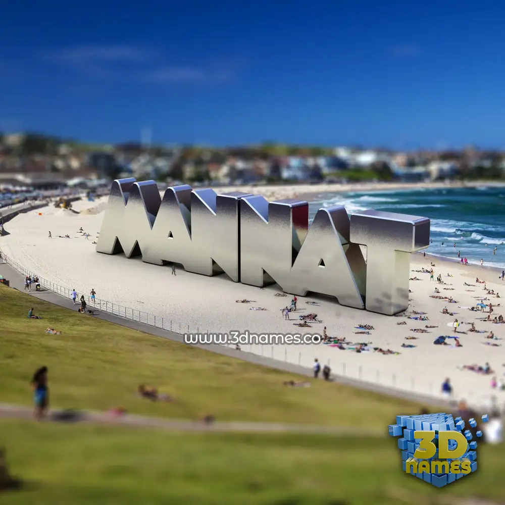 mannat in Bondi Beach style - 3D name wallpaper