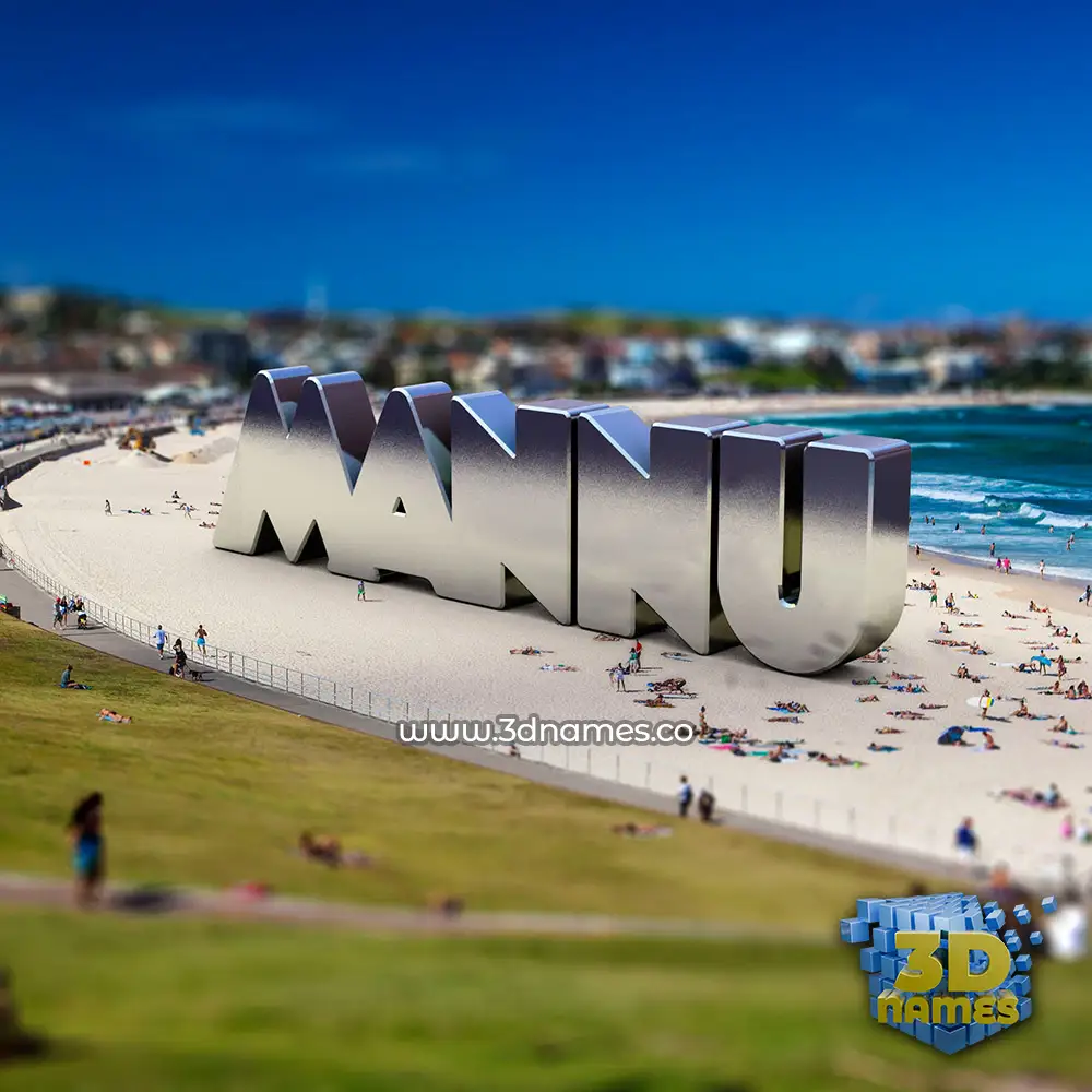 mannu in Bondi Beach style - 3D name wallpaper