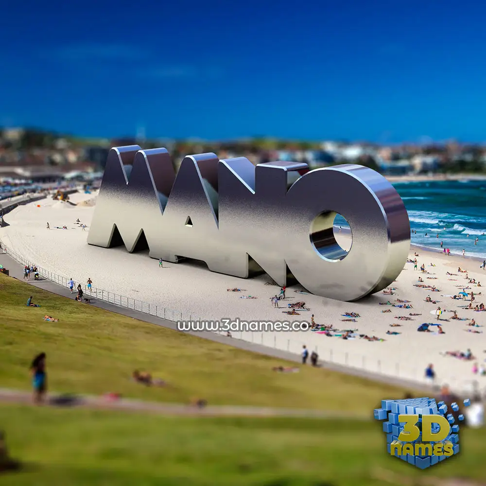 mano in Bondi Beach style - 3D name wallpaper