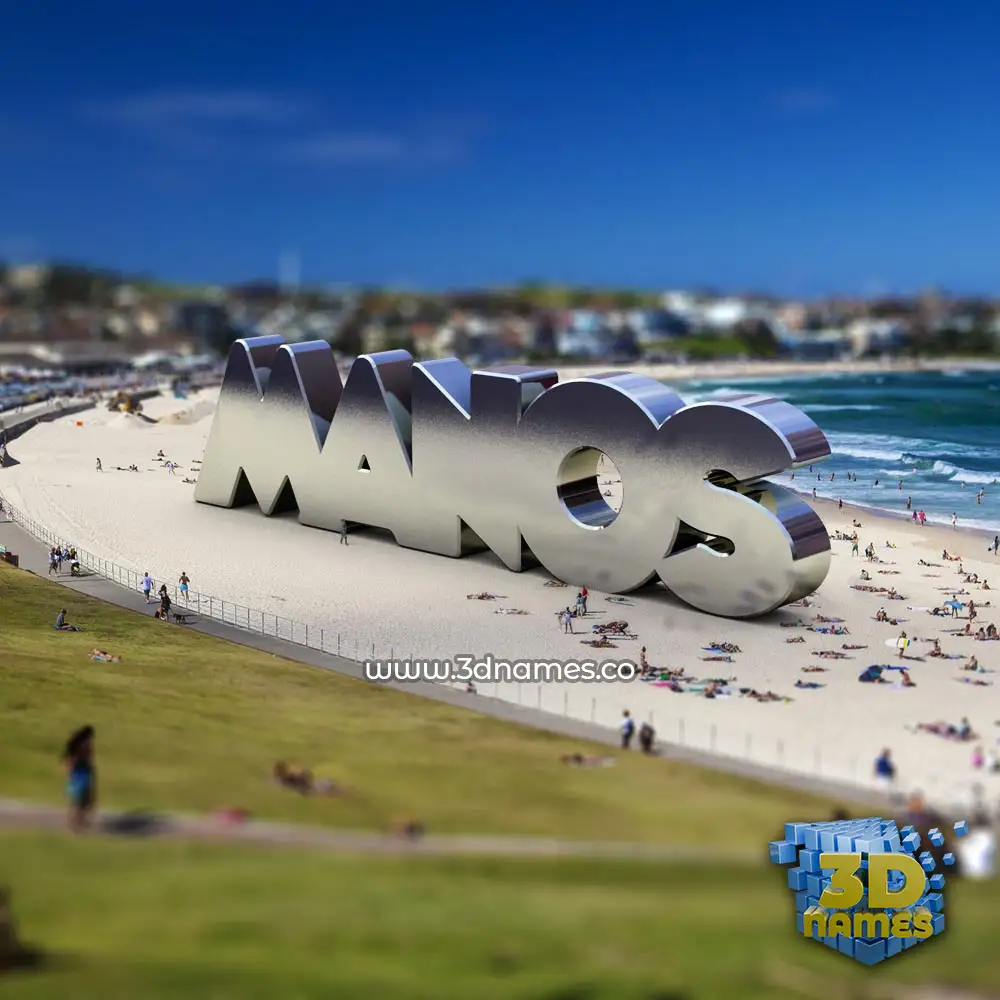 manos in Bondi Beach style - 3D name wallpaper