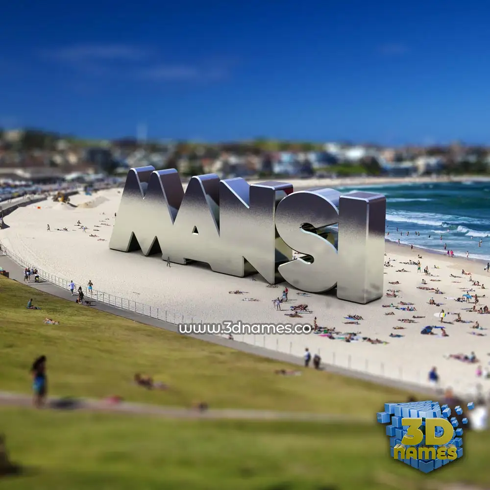 mansi in Bondi Beach style - 3D name wallpaper