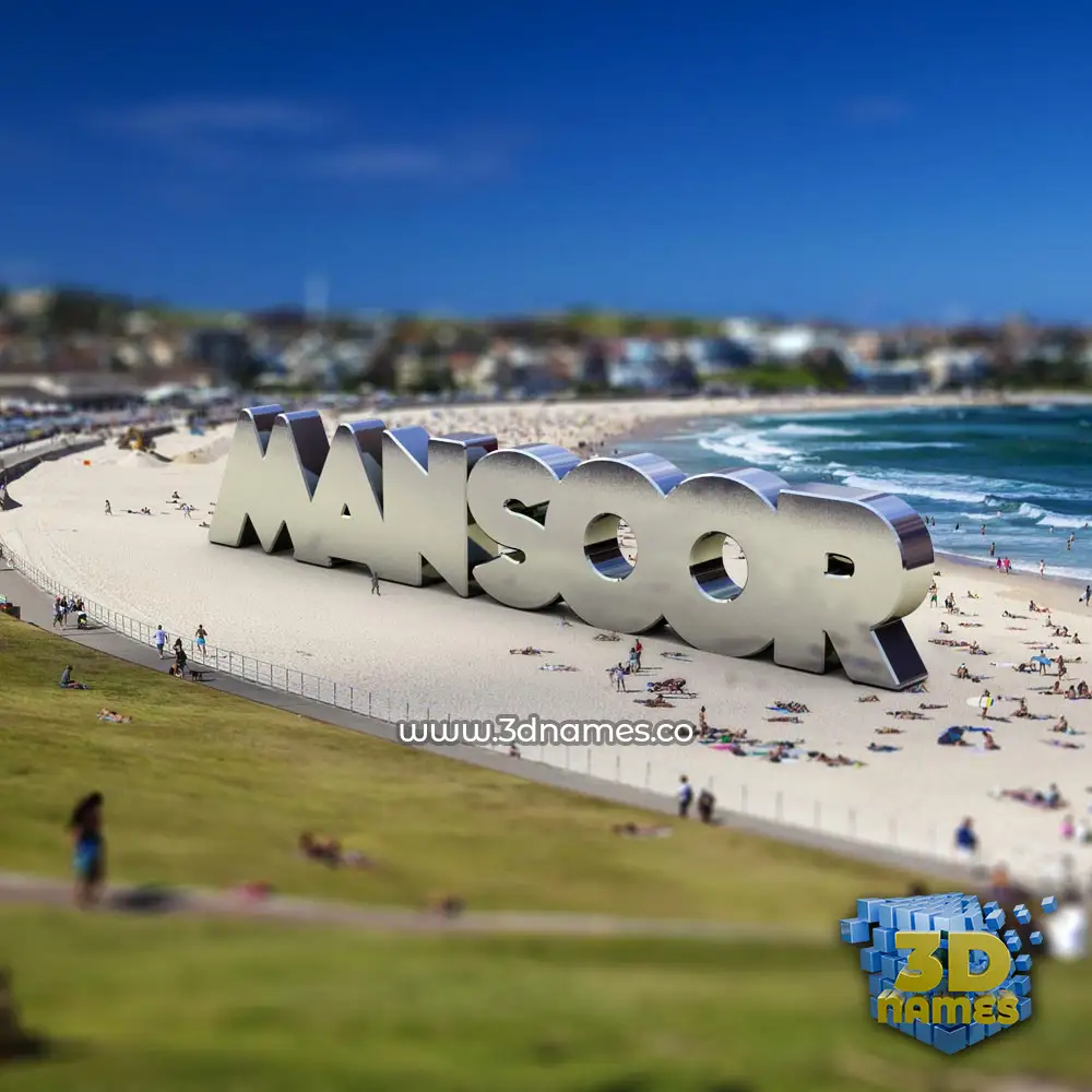 mansoor in Bondi Beach style - 3D name wallpaper