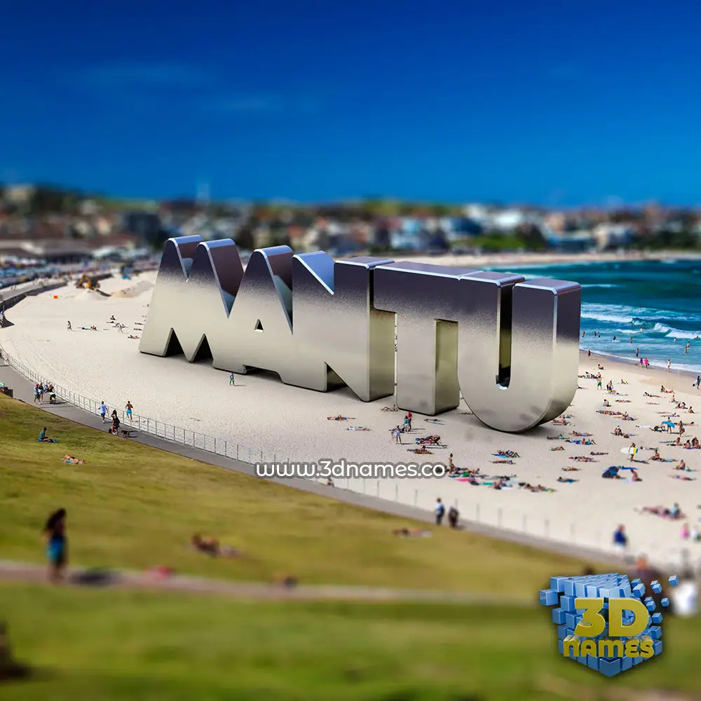 mantu in Bondi Beach style - 3D name wallpaper