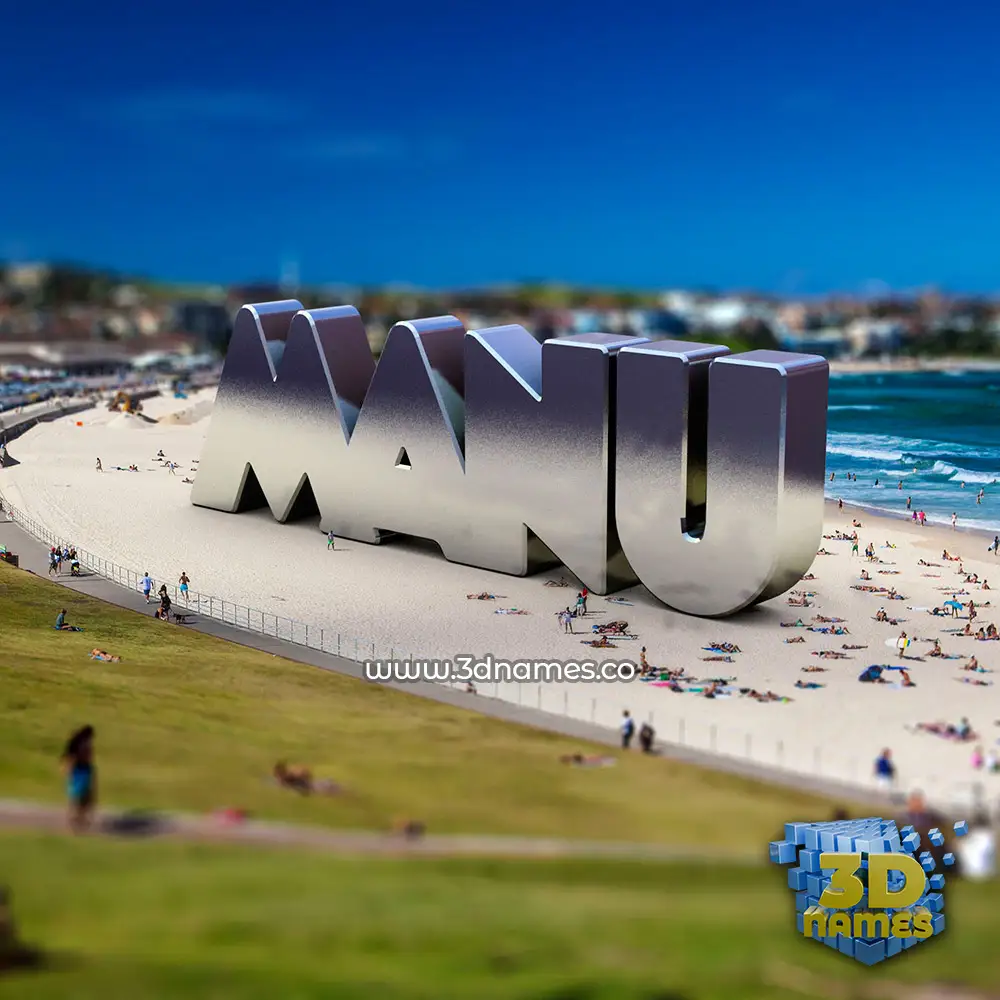 manu in Bondi Beach style - 3D name wallpaper