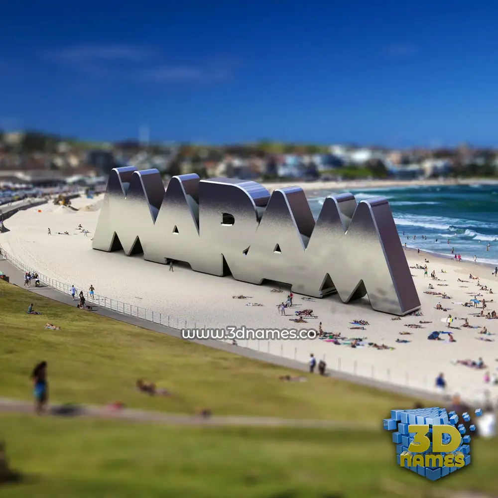 maram in Bondi Beach style - 3D name wallpaper