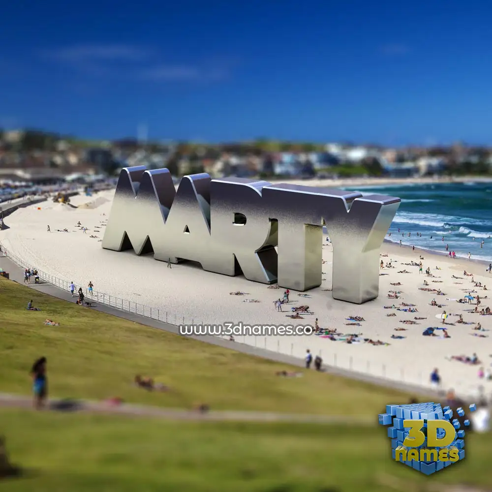 marty in Bondi Beach style - 3D name wallpaper