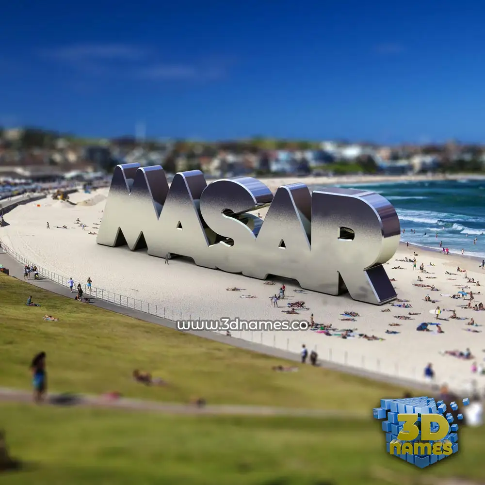masar in Bondi Beach style - 3D name wallpaper