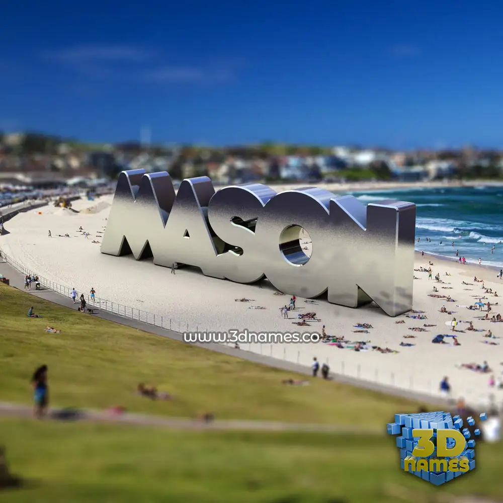mason in Bondi Beach style - 3D name wallpaper