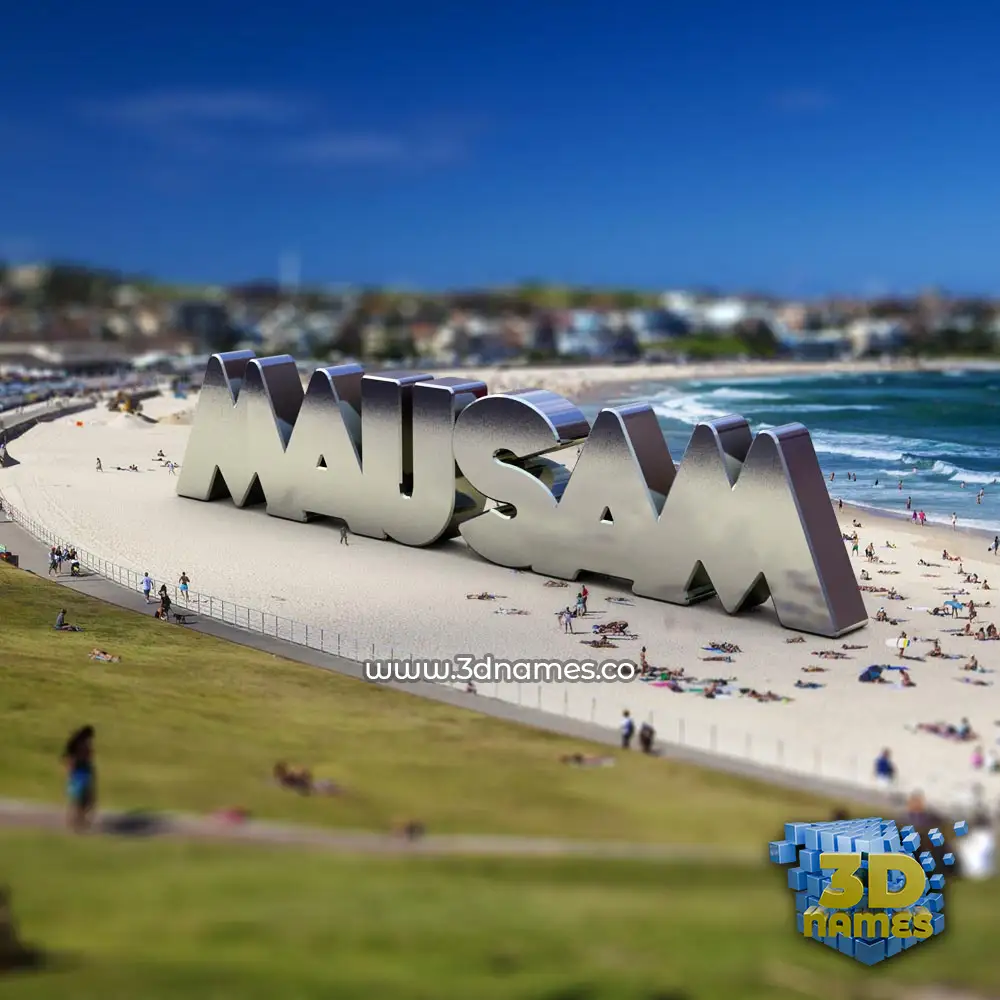 mausam in Bondi Beach style - 3D name wallpaper