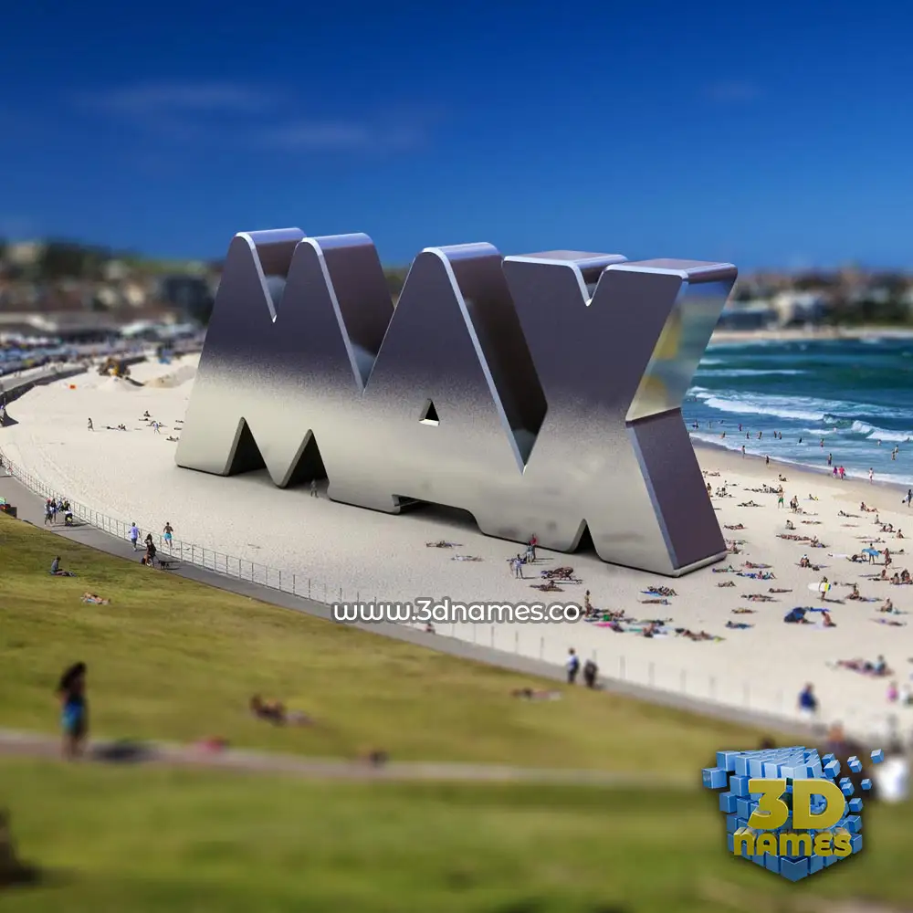 max in Bondi Beach style - 3D name wallpaper