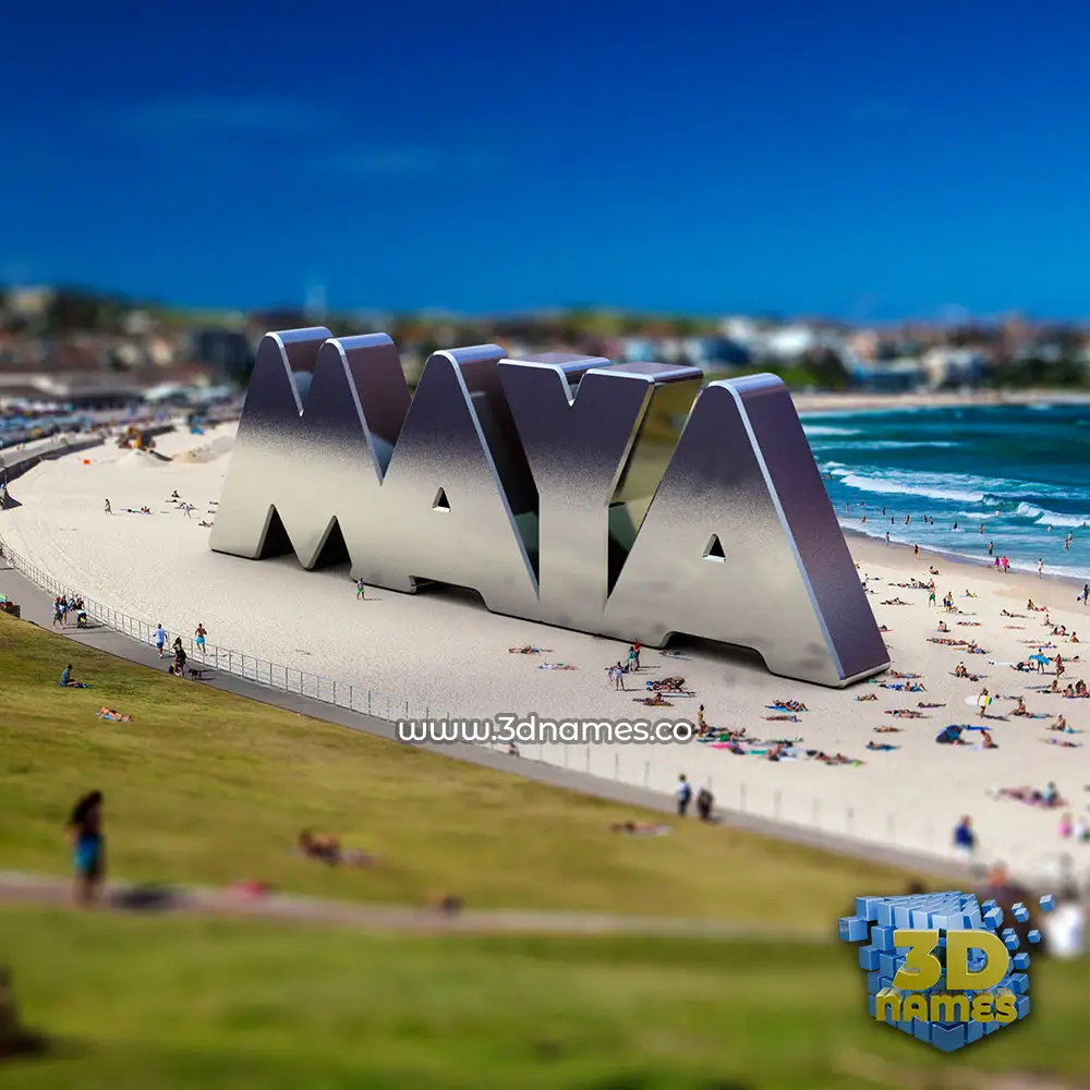 maya in Bondi Beach style - 3D name wallpaper