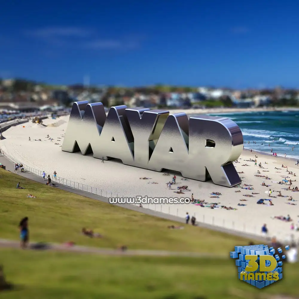 mayar in Bondi Beach style - 3D name wallpaper