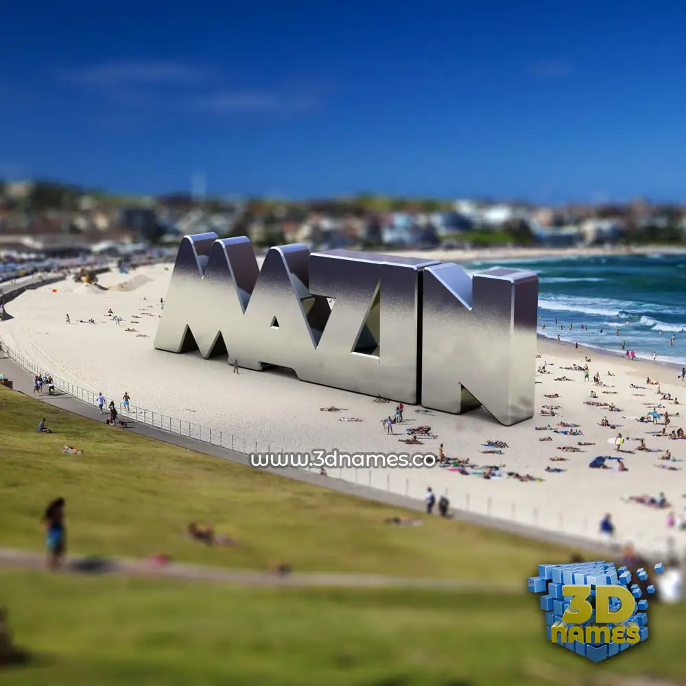 mazin in Bondi Beach style - 3D name wallpaper