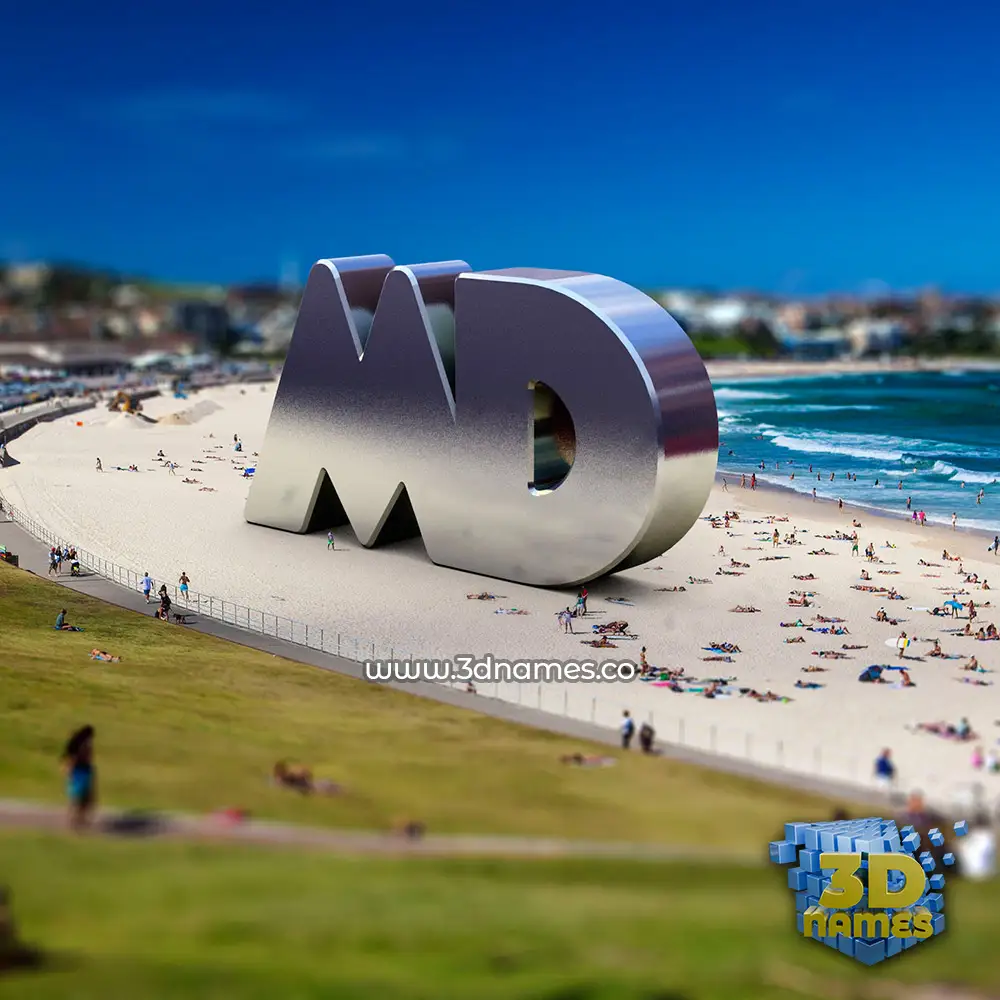 md in Bondi Beach style - 3D name wallpaper